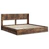 Bed Frame with Storage Space and Headboard Smoked Oak