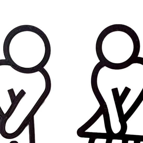Men Women Bathroom Sign 2D Acrylic Restroom Door Sign Business Restaurant Office Hotel Washroom Wall Gender Identification Signage