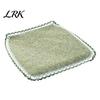 Cotton Linen Pads for Hard Chairs Chair Pad with Ties, Striped Plaid Mat Lightweight Seat Mats Lace Trim, Breathable Dining Office