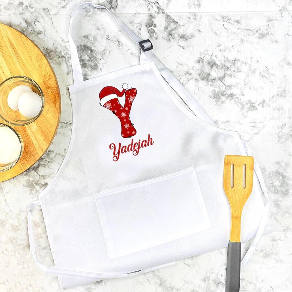 Personalized Apron for Kids Initial and Name Custom Toddler Apron for Girls and Boy Cooking Baking Kitchen Apron