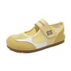 Yellow shoes mesh Mary Jane shoes summer new Velcro light mouth round head canvas shoes single shoes