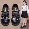 Girls' black single shoes, new spring and autumn princess shoes, leather shoes with soft soles for school performances, Korean-style children's shoes