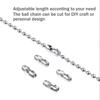 5m1.2-4mm Steel Ball Chain Bead Necklace for Jewelry Making Bracelets Military Crafts, Silver Metal Zipper Ball Bead Chain Roll