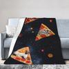 Pizza Cat Space Galaxy Flying Knitted Blanket Funny Wool Throw Blanket Home Couch Decoration Thin Bedspread Portable