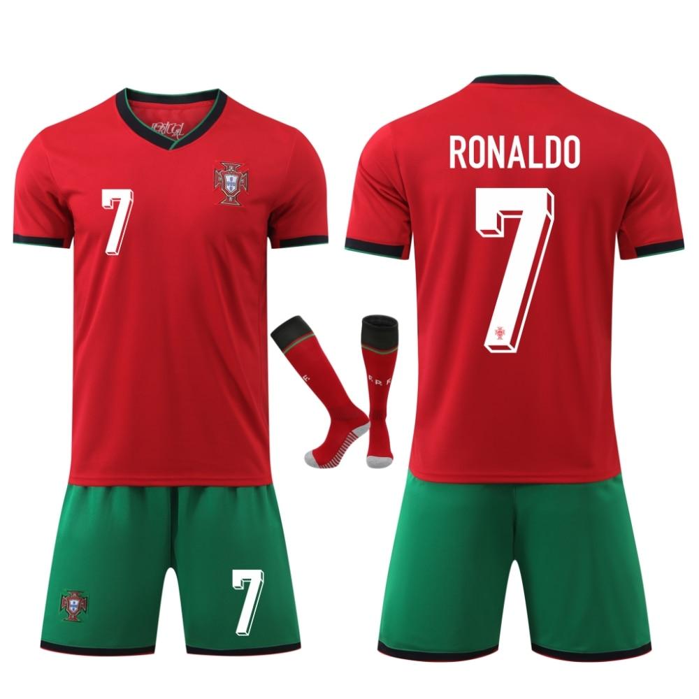 Portugal Ronaldo Kids Sportswear Soccer Jersey Red