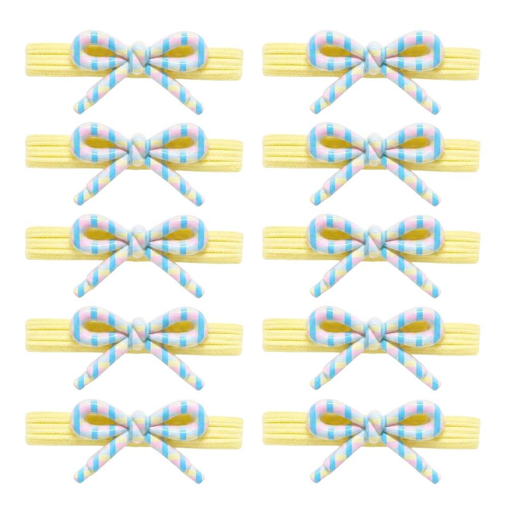 10Pcs Soft Texture Bow Hair Tie Elastic Ponytail Holder New Hair Rope  Daily Hairstyles