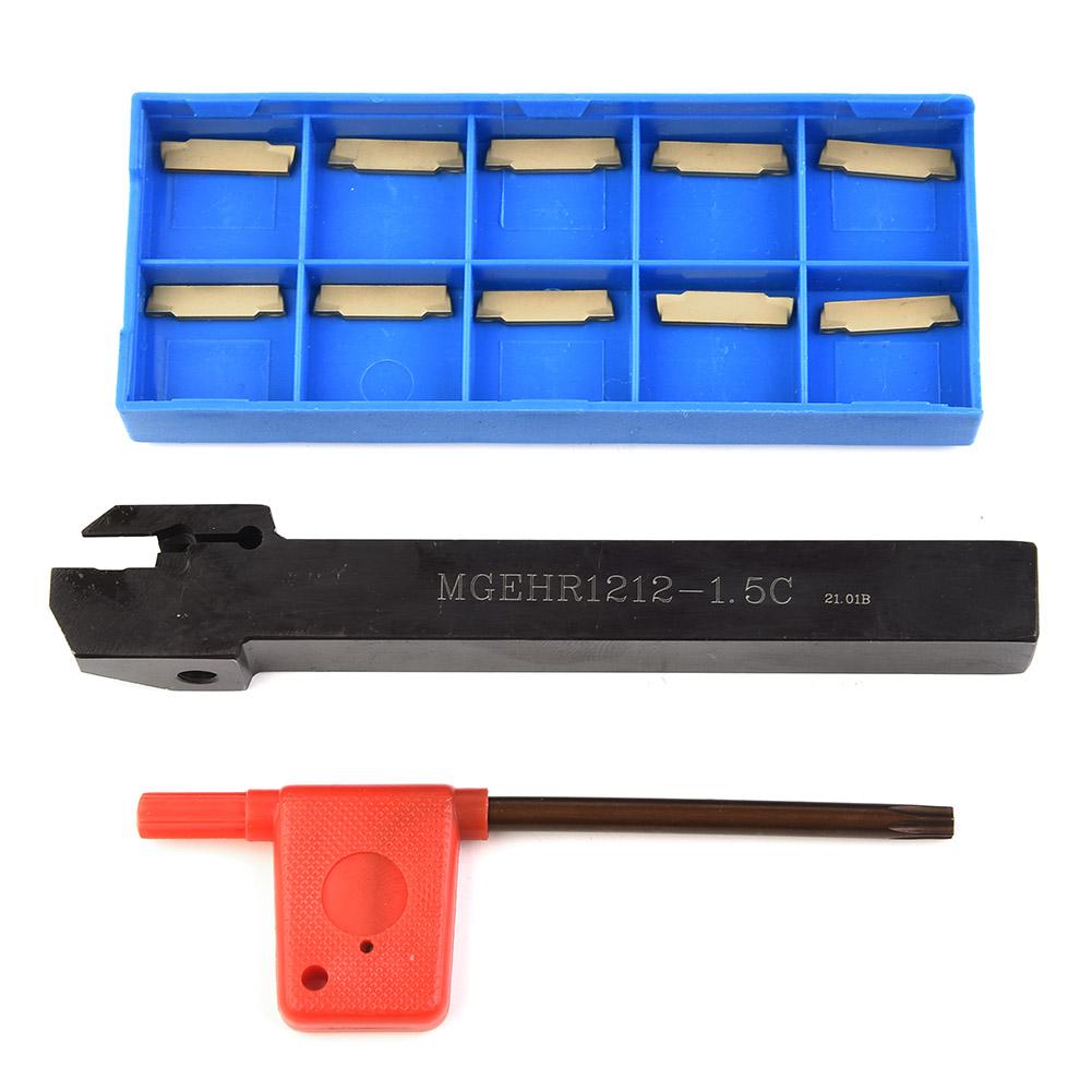 MGEHR1212-1.5 Grooving Cutter Holder & 10pcs MGMN150-G Carbide Grooving Inserts & Wrench For Metal Cutting Machine Tools