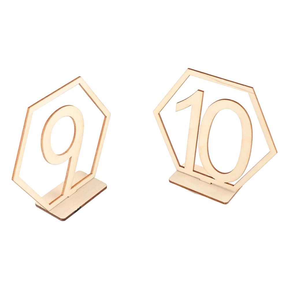 Decor Hexagon Shape Wooden Digital Seat Signs Table Number Signs Table Number Plate Seat Number