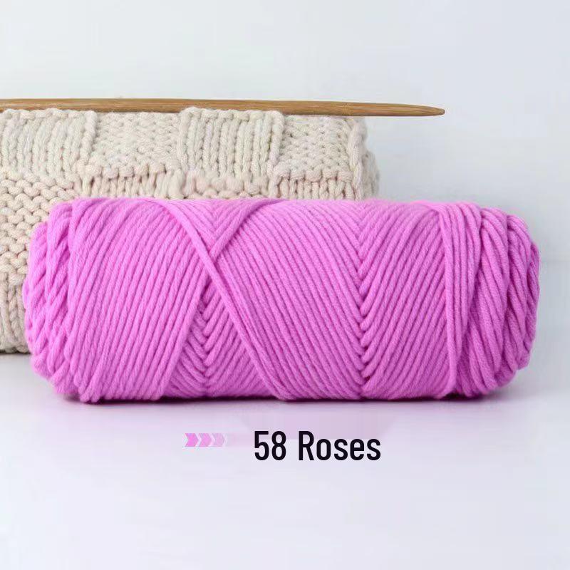 8-Strand Cotton Wool Yarn for Scarf DIY - Thick, Soft Thread with Silk Elements