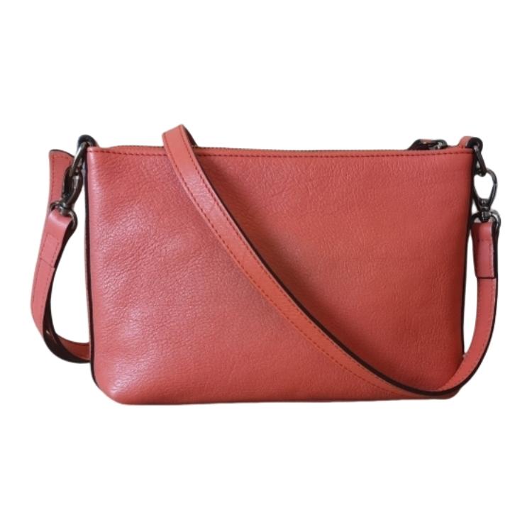 Longchamp 3D Silver Hardware Leather Crossbody Shoulder Bag Small Women Bags Orange-Red 10199HCV003