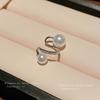 Real Gold Electroplated Zircon Pearl Without Pierced Earrings Ins Retro High-end Earrings Fashionable Versatile Earrings