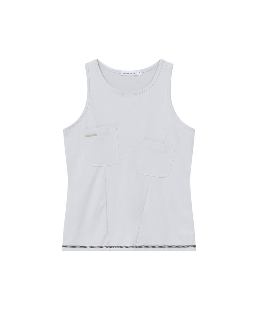 MISEKI SEOUL Pocket Pointed Sleeveless Gray