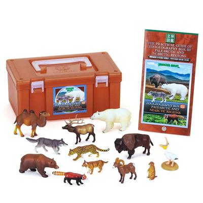 Calorata Animal Geography Zóna 3 Figurka 3D Encyklopedie zón Starého severu a Nového severu 12 druhů Obsahuje realistickou figurku Krabička Hračka Vzdělávací