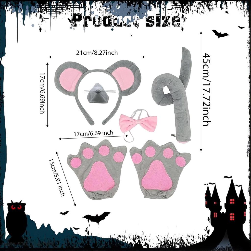 Cute Mouses Ears Headband Animal Dress for Halloween Festival