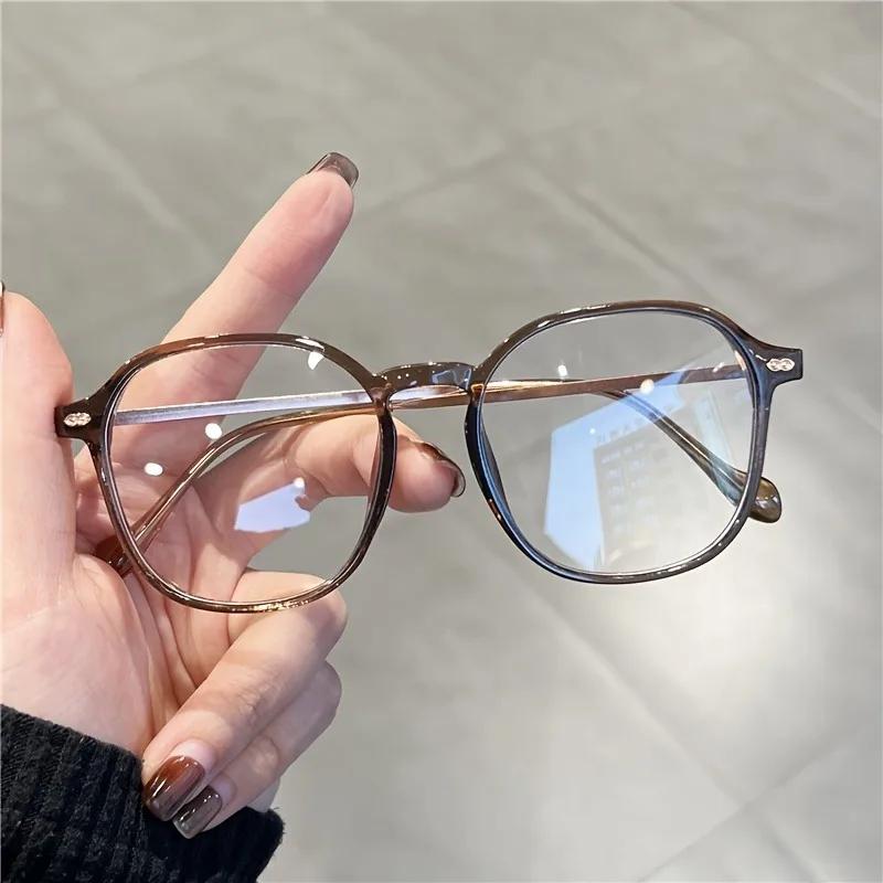 1 Pair Women's Geometric Light Adaptive Tinting Fashion Glasses - Oversized Oval Frame Trendy Eyewear
