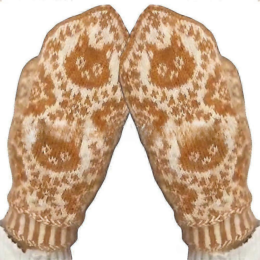 Kitten Cat Catching Gloves, Warm Knitted Cat Pattern Finger Gloves Mittens, Cozy Knit Gloves, Funny Christmas Gift for Adults