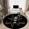 1pc Skeletal Flowers Office Round Area Rug,  Mat Suitable For Office, Under Office Chairs Bedroom Living Room Home Decor, Room Deco
