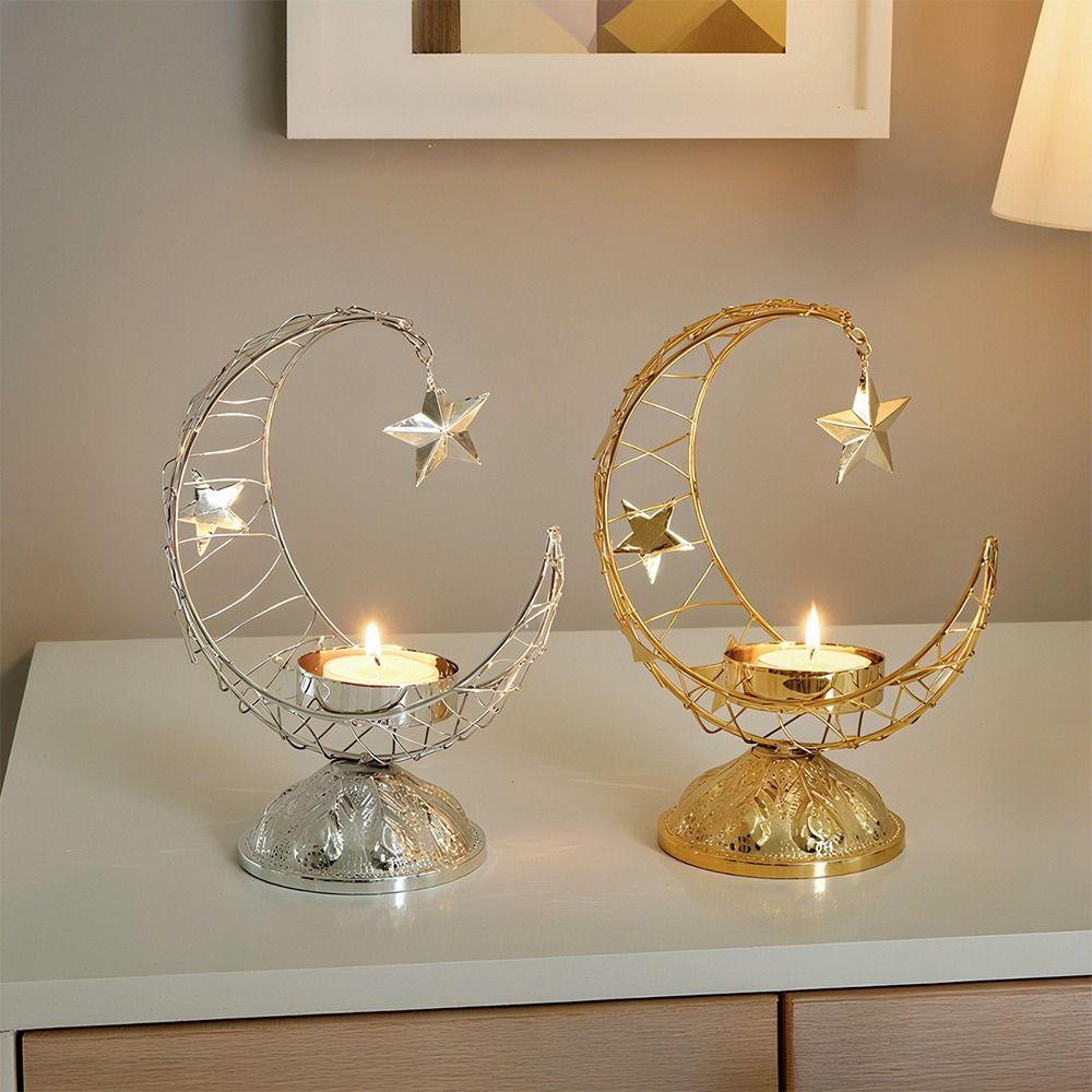 Eid Al-Fitr Metal Incense Burner Gold Silver Black Tea Light Cup Stand  Ramadan Decoration