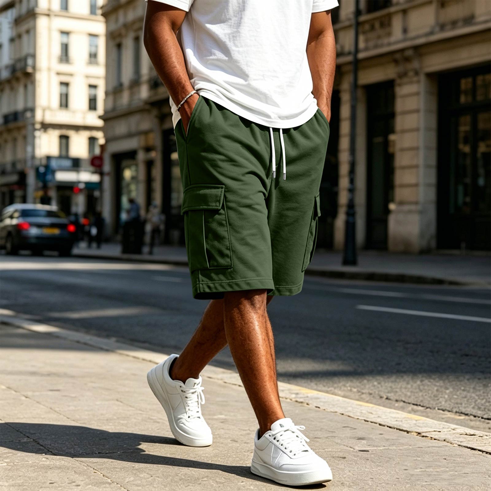 Men s Casual Drawstring Shorts L