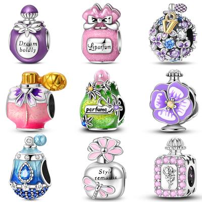 Violet Perfume Water Bottle Beads Copper Colors For Charms Copper Colors Original Bracelet For Jewelry Making