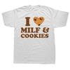 I Love Milfs and Cookies Funny Cougar Lover Tshirts Men Womens Fashion Casual Tshirt 100 Cotton Loose Oversized T Shirt