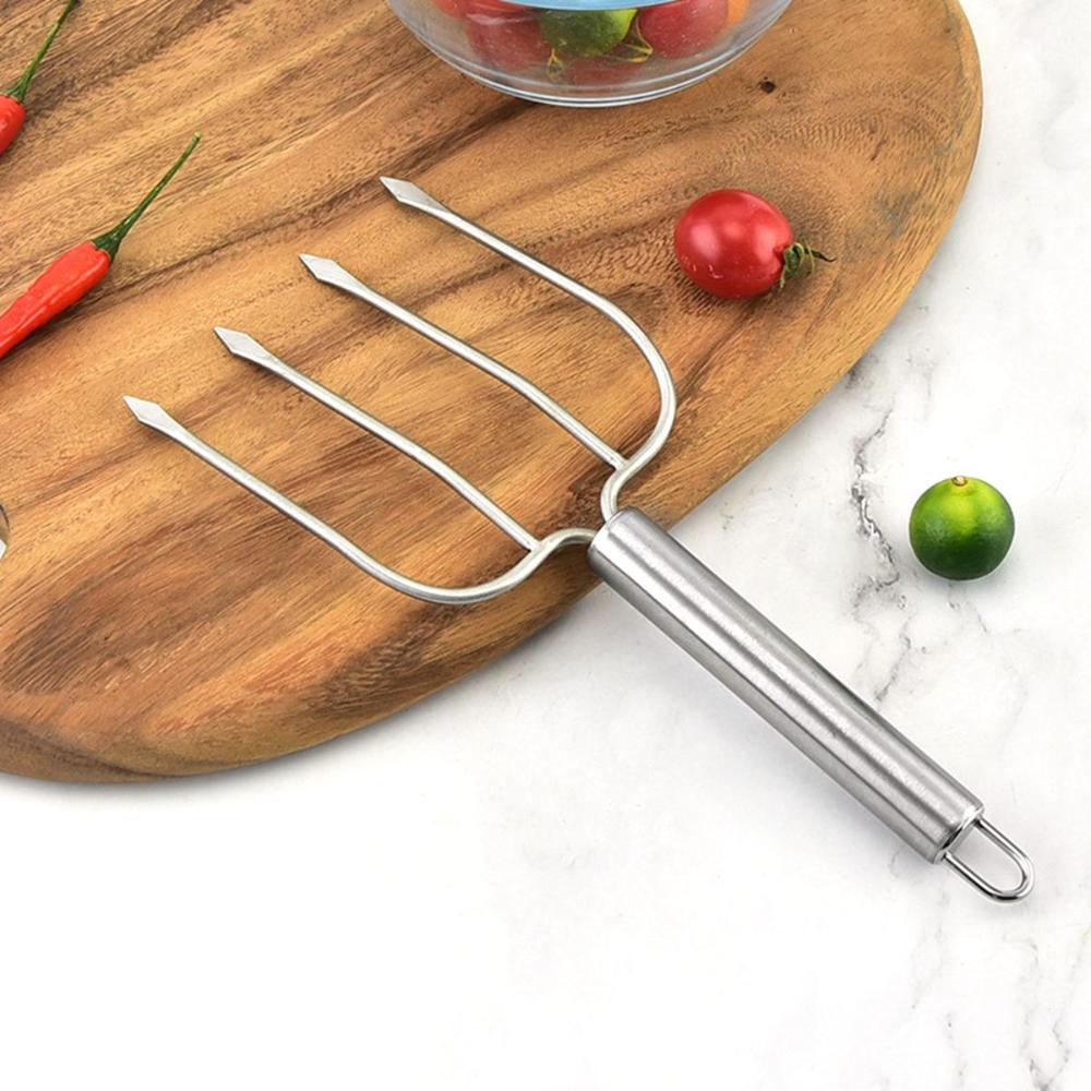 Meat Ham Roaster Stainless Steel Chicken Carving Fork Lifter Turkey Fork Barbecue Tool