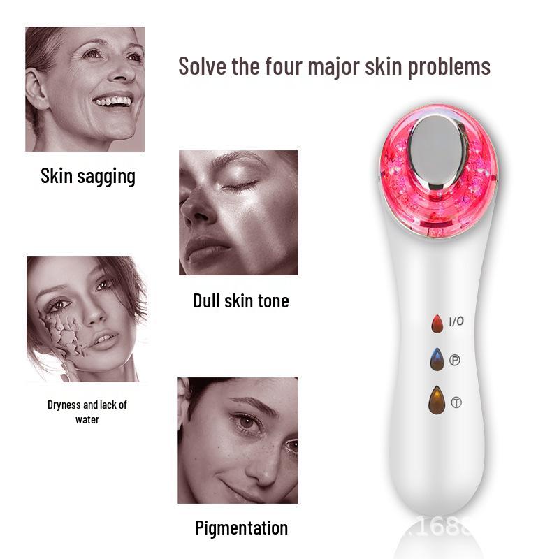 Ultrasonic Iontophoresis & Vibrating Light Therapy Skin Rejuvenation Device