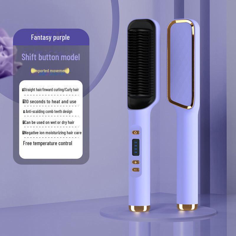Negative Ion Dual-Purpose Hair Comb: Straightens & Curls Without Damage