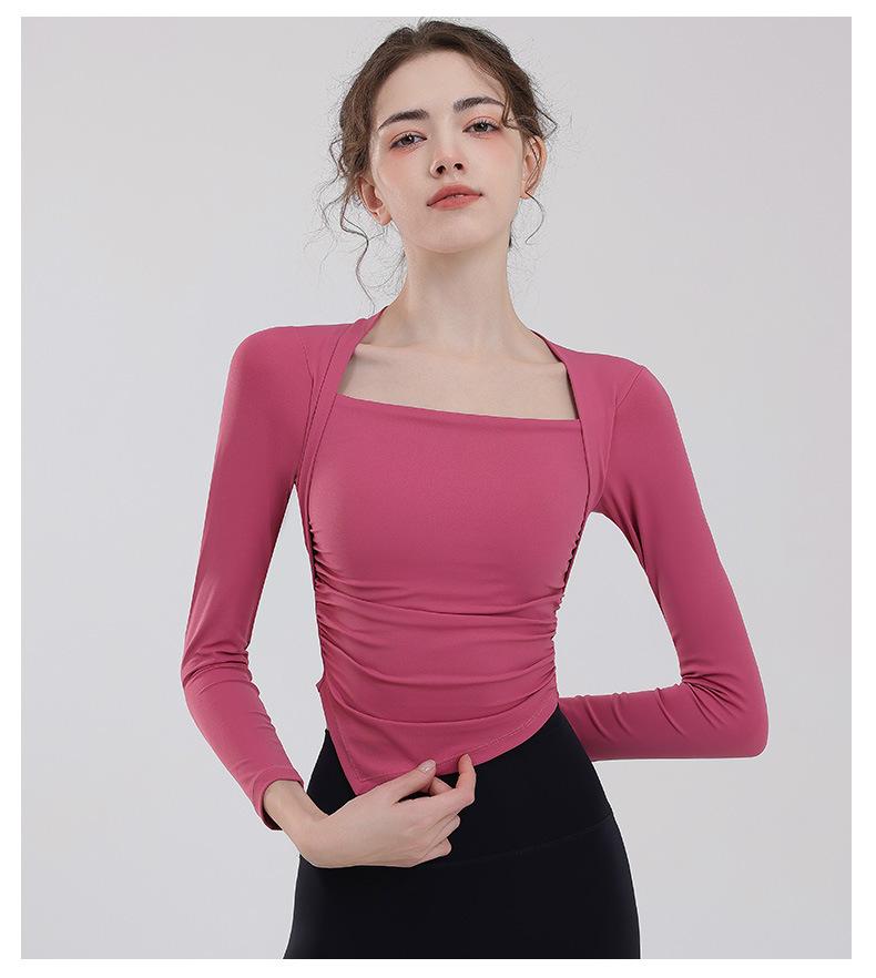 New Quick-dry Long-sleeved Top With High Elasticity, Nude-like Feel, Back Hollow-out, Slim-fitting, Sports Fitness Wear For Women