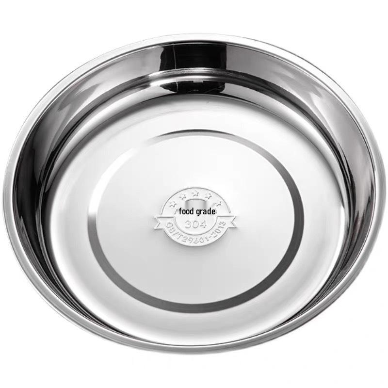 304 Stainless Steel Thickened Dinner Plate for Commercial Use