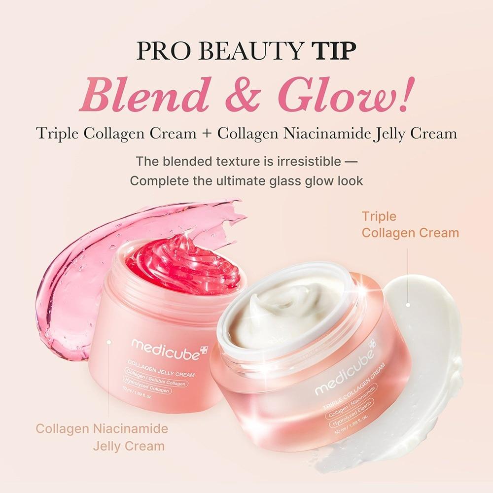 MEDICUBE Triple Collagen Cream 4.0, 50ml with Collagen, Niacinamide, Elastin, Hydrating Firming Anti-Wrinkle Face Cream