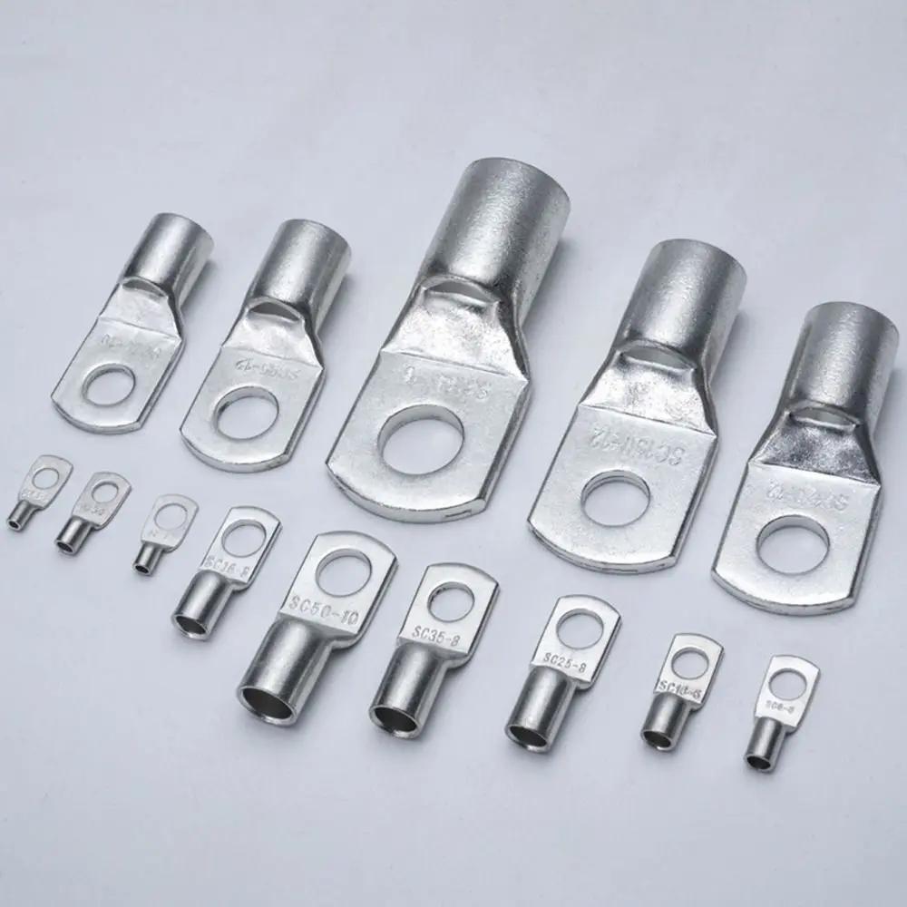10Pcs 16-35mm2 SC16-6 SC25-6 SC35-6 Tinned Copper Wire Nose Terminal Crimp SC Type Lugs Ring Cable Connector Kit