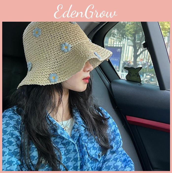 Blue Elegant Floral Sun Hat For Women Lightweight And Breathable Perfect For Sunny Days
