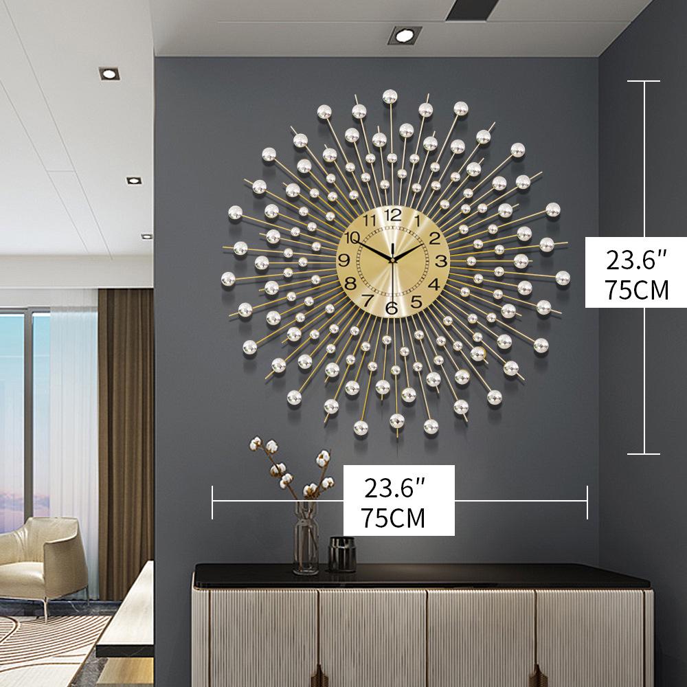 Trendy European Iron Art Living Room Wall Clock: Stylish Home Quartz Timepiece