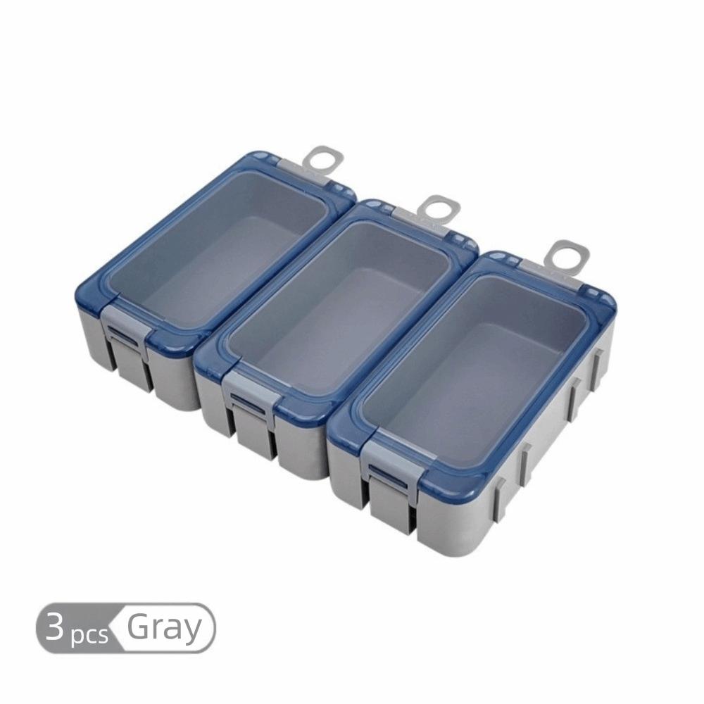 3pcs Plastic Fishing Tackle Box Mini Fishing Accessory Box Bait Storage Box Lure Fishing