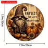 2d Flat 20*20cm, Thanksgiving Home Decoration, Pumpkin Circular Wooden Logo Creative Decorative Board, for Home, Office, Garden, Bar Decor.