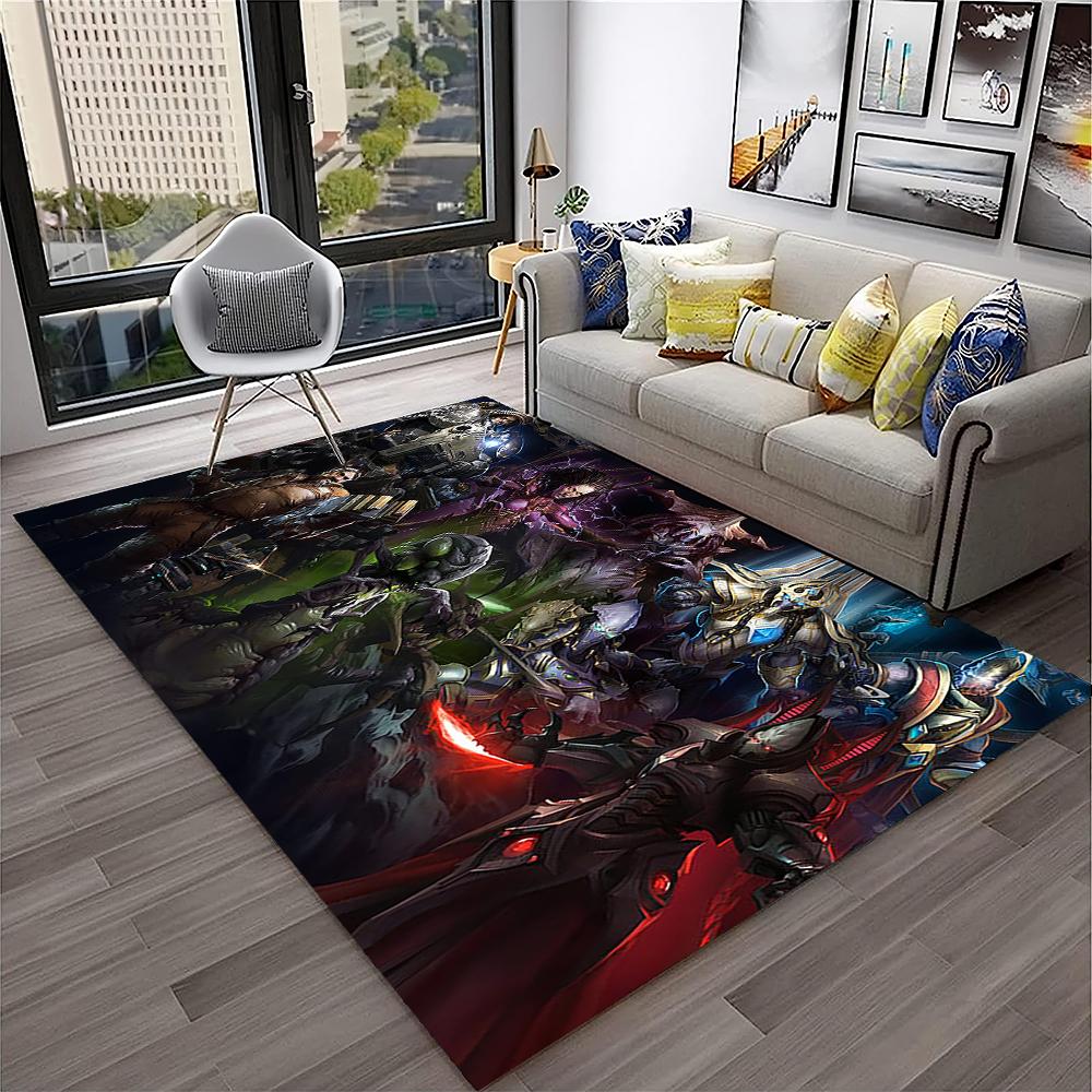 3D Retro Spiel StarCraft Gamer Teppich Teppich für Zuhause Wohnzimmer Schlafzimmer Sofa Fußmatte Dekor, Kinder Spielbereich Teppich Rutschfeste Bodenmatte