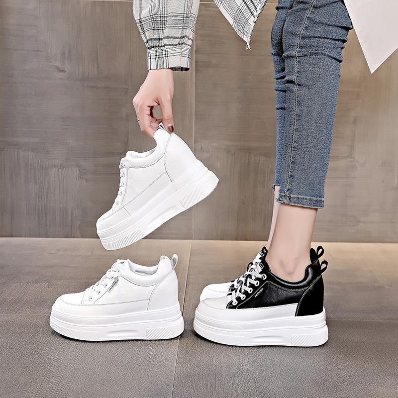 Trend Small Inner Height-increasing Women's Shoes, New Casual Platform Muffins and Wedge Heels, Little White Women's Shoes