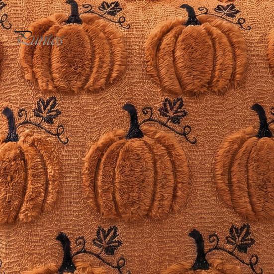 Decorative Throw Pillow Covers Thanksgiving Pumpkin Cushion Cover, Plush Embroidered Cozy Bedroom Cover Soft Case for Farmhouse Home Autumn