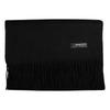 Michiko London Inner Mongolia Wool 168cm x Solid Black Scarf, Gift, Size Approx. 31cm, Tassel Approx. 8cm, MKM-001-A,