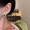 New Fashionable Elegant Temperament Green Zircon Earrings for Women Vintage Luxury Party Wedding Jewelry Gifts Daily Wear
