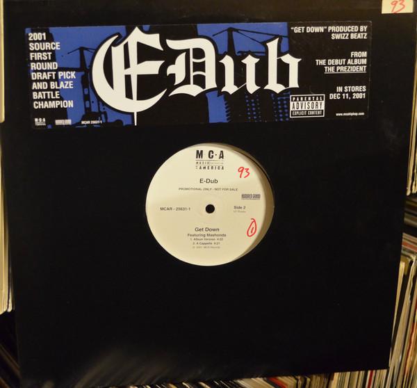 

12inch Record E-DUB - Get Down MCAR256311 MCA Records 2001 US Rap & Hip-Hop/R&B Used
