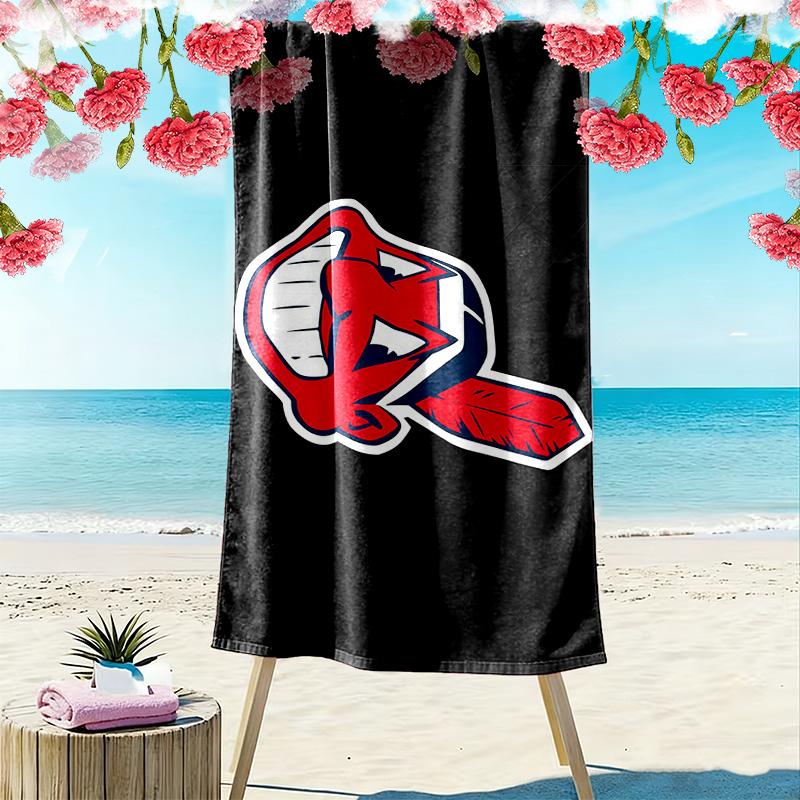Cleveland Indians Print Beach Towel, Large Soft Quick Dry Towel for Beach Camping Swimming
