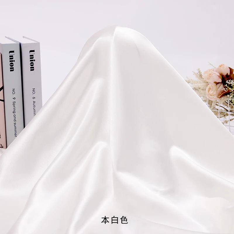 Soft Smooth Satin Fabric By The Meter for Clothes Hanfu Gift Box Lining Wedding Decoration DIY Sewing Cloth Plain White Purple