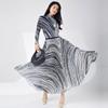 Pleated Skirt & Striped Long-Sleeve Top Two-Piece Set for Women - Spring Collection