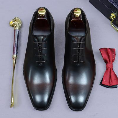 Whole Cut Men's Formal Shoes Genuine Leather Handmade Quality Comfortable Elegant Black Wedding Social Oxfords Shoes Man