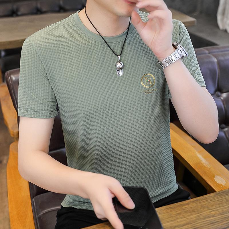 

Мужская летняя клетчатая футболка из ледяного шелка - Дышащая, Прохладная, Короткий рукав, Круглый вырез, Модный дизайн 5XL зелёный