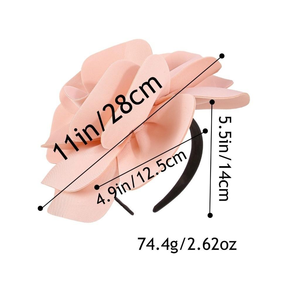 Fashion Solid Color Hairbands Elegant Headwear Headband Large Flower Hair Hoop Dinner Party