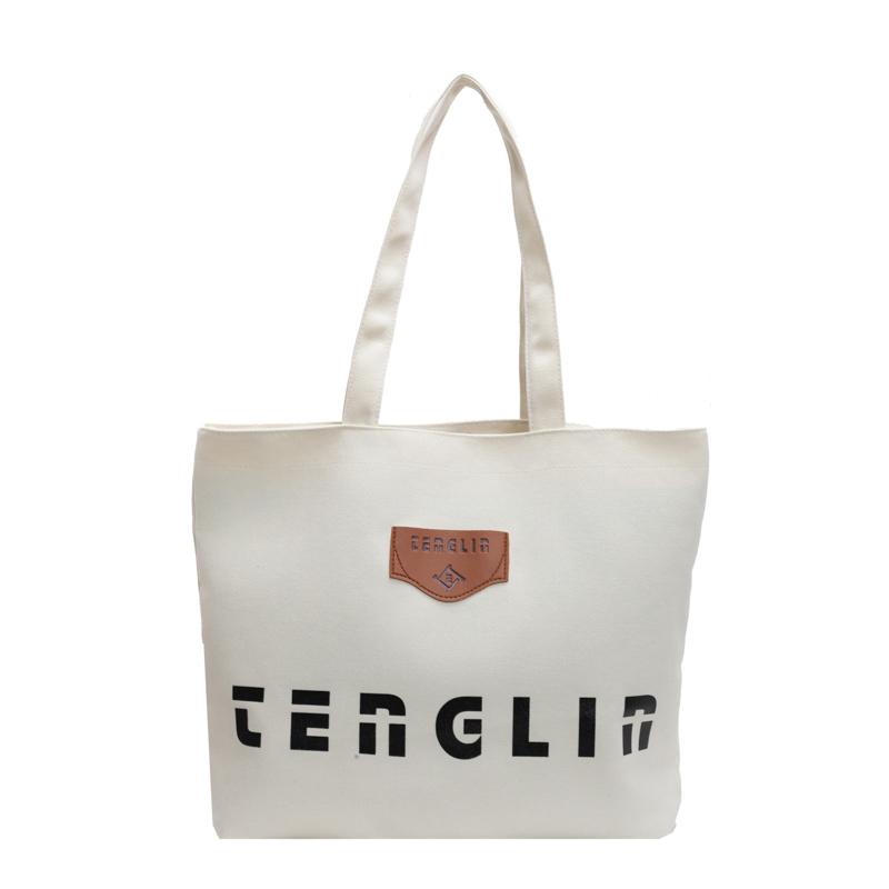 Large Capacity Tote Bag Women's Shopping Bag Letter Print Commuter Student Shoulder Bag