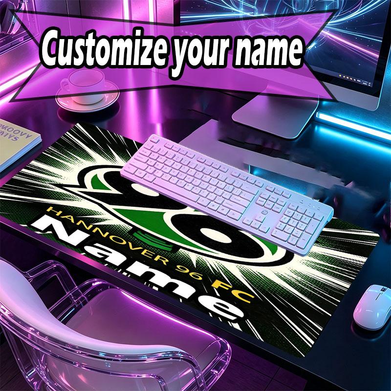 Custom Name Personalized Hannover 96 Football Pattern Mousepad, Laptop PC Desk Mat, Decorative Desk Mat for Home Keyboard Pad Gift